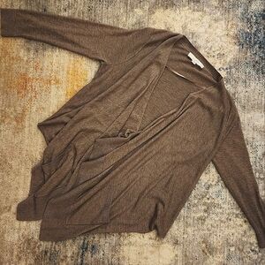 Loft 3/4 Sleeve Open Front Waterfall Cardigan